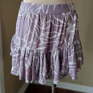 Angie Women's Ruffle Shorts Skort Dusty Purple L 